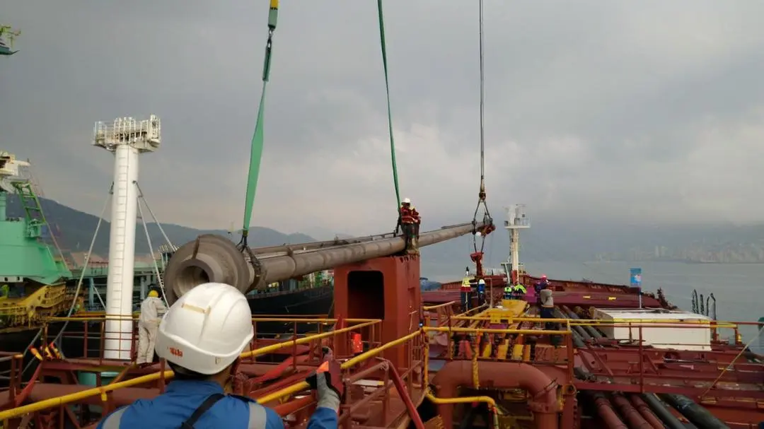 installing deep well pump in oil tanker